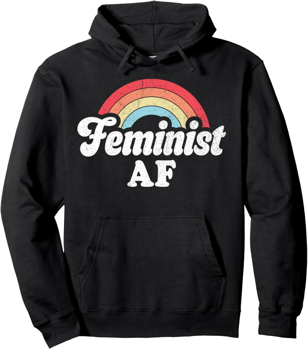 Feminist AF Retro Vintage 60s 70s Style Women Feminism Gifts Pullover Hoodie