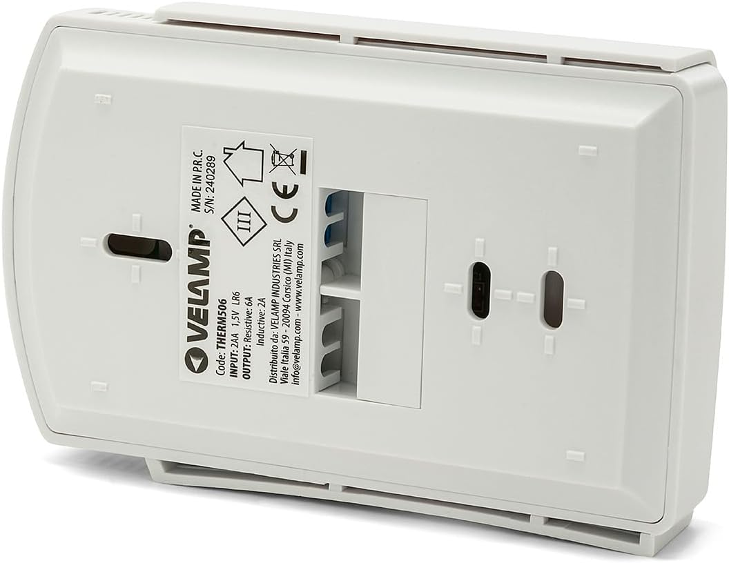 Programmierbarer digitaler Uhrenthermostat, warm/kalt. Weiss