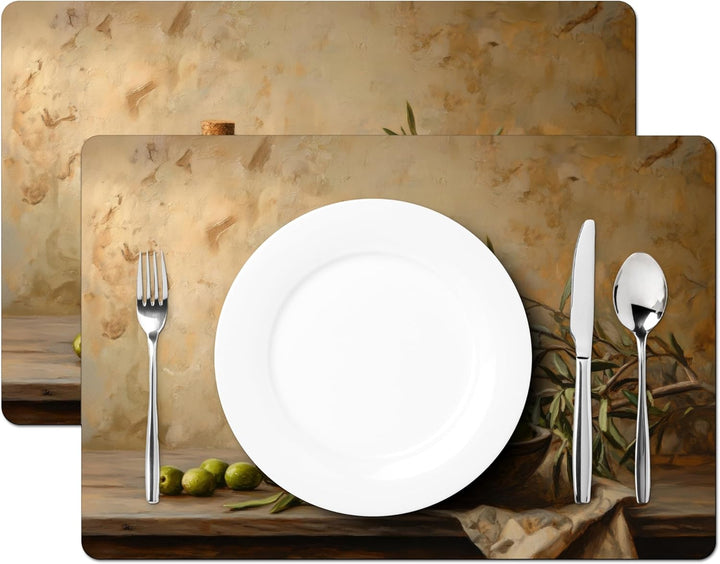 KitchenYeah© Platzsets Abwaschbar 6-Teilig 45x30 cm Tischsets Platzdeckchen Platzset Unterlage Tisch