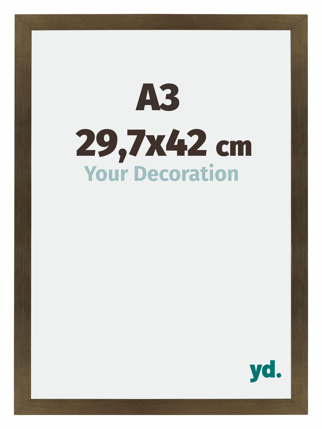 yd. Your Decoration - Bilderrahmen DIN A3 29.7x42 cm - Bronze Dekor - Bilderrahmen aus MDF mit Acryl