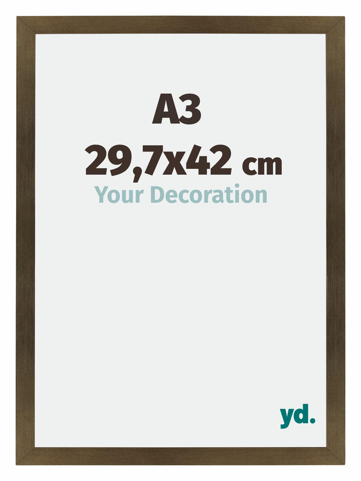 yd. Your Decoration - Bilderrahmen DIN A3 29.7x42 cm - Bronze Dekor - Bilderrahmen aus MDF mit Acryl