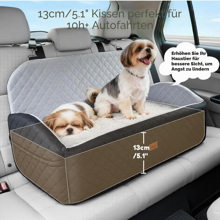 Gimars Wende-Hunde Autositz Mit Lang-/Kurzplüsch Sitzkissen Für Kleine/Mittlere Hunde Bis 27kg, Abne