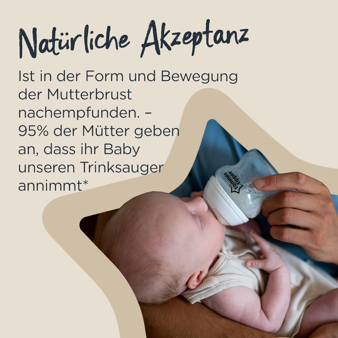 Tommee Tippee Closer to Nature Babyflaschen Starterset, Natürlich geformter Trinksauger mit Anti-Kol