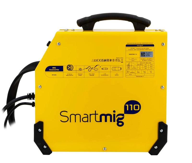 GYS 110 A Fülldraht Schweissgerät einphasig 230 V, gelb, Smartmig 110, NO GAS Schweissen