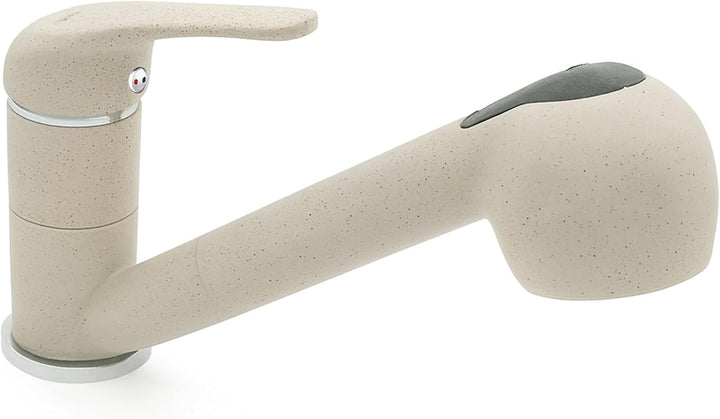 Niederdruckarmatur Küche Küchenarmatur Spültischarmatur, ausziehbar, mit Geschirrbrause, Granitoptik