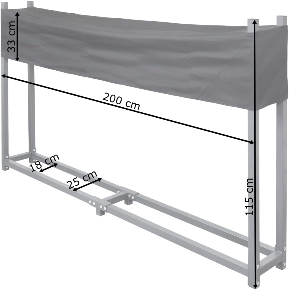 V2Aox Kaminholzregal Regal Aufbewahrung für Kaminholz Brennholz Holzunterstand Kaminholzständer Bren