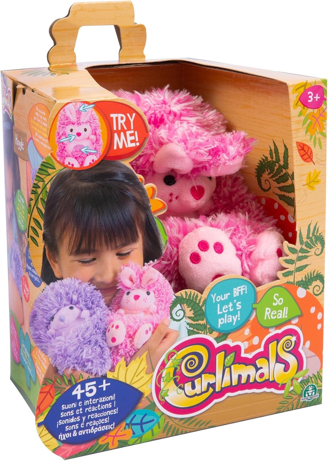 Curlimals - Bibi-Hase, interaktives Haustier, Rosa mit Bewegung und + 45 Geräuschen, rollt und verst