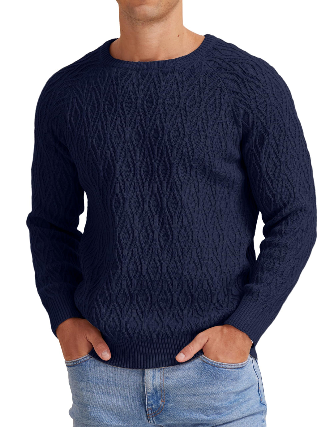 Sailwind Herren Strickpullover Zopfstrick Rundhalsausschnitt Warm Langarmpullover Herren Tops Winter