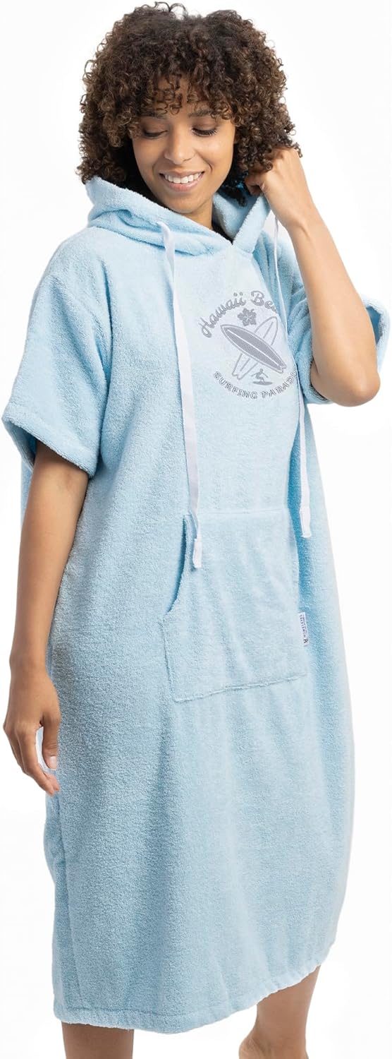 Badeponcho Unisex - Surf Poncho aus 100% Baumwolle - Handtuch für Erwachsene - Bademantel für Damen