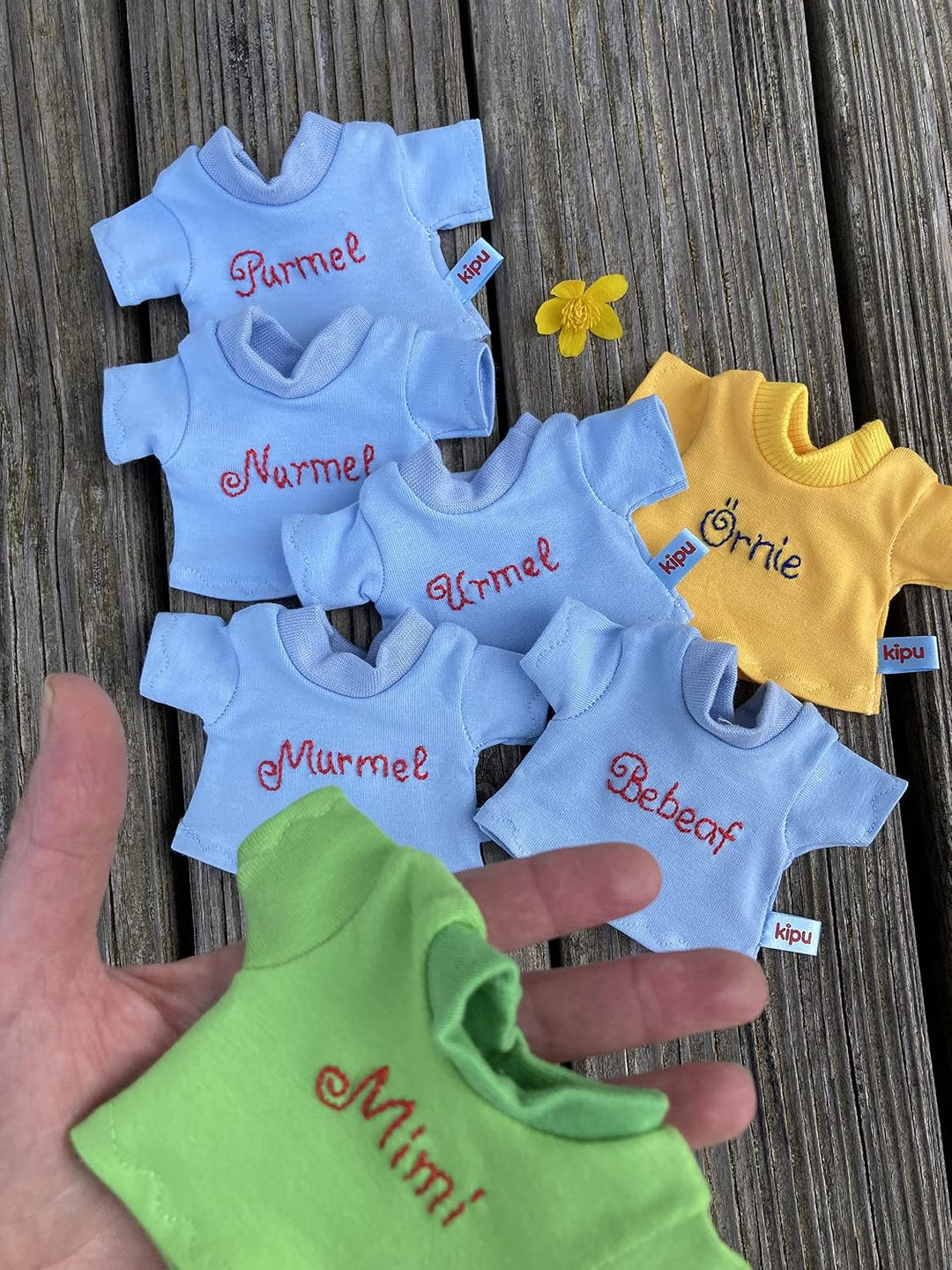 personalisiertes T-Shirt Gr. 20 cm für mini Puppen Teddy Kuscheltier Plüschie Puppenkleidung handmad