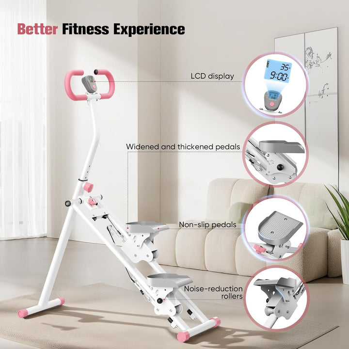 Tragbarer Cross-Training-Stepper, Einstellbarer Lenker, mit LCD-Bildschirm, tragende Kapazität 150 k