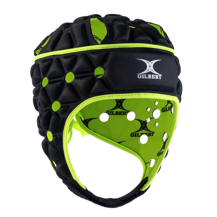 Gilbert Air L Rugby Helm, Schwarz/Grün, L