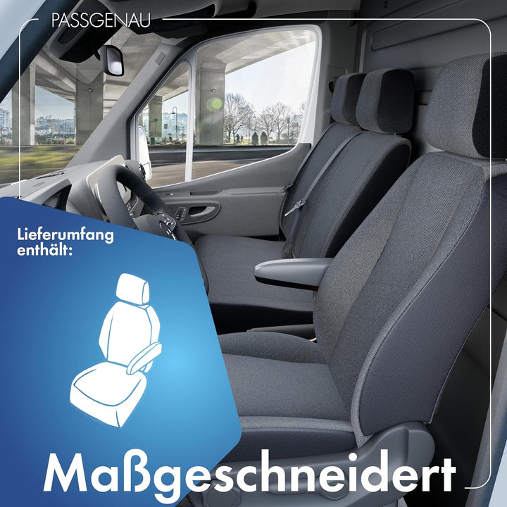 Walser Transporter Sitzbezüge Auto kompatibel mit Mercedes-Benz V-Klasse 447, Einzelsitz Beifahrer A