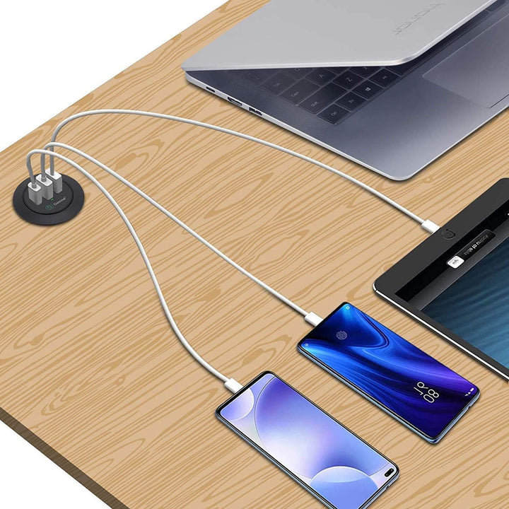 Gonine Desktop Power Tülle mit USB, versteckter Steckdose, Desktop-Ladestation, mit 1 Typ C- und 2 U