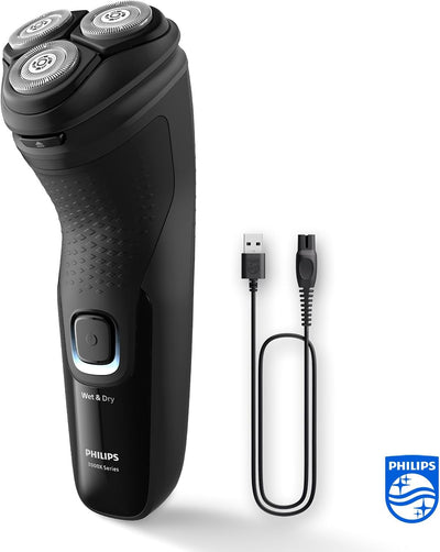 Philips Shaver Series 3000X – Elektrischer Nass- und Trockenrasierer für Männer in Schwarz, mit Skin