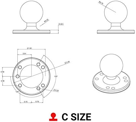 RAM Mounting Systems Amps Hole Pattern & 1,5 Ball.