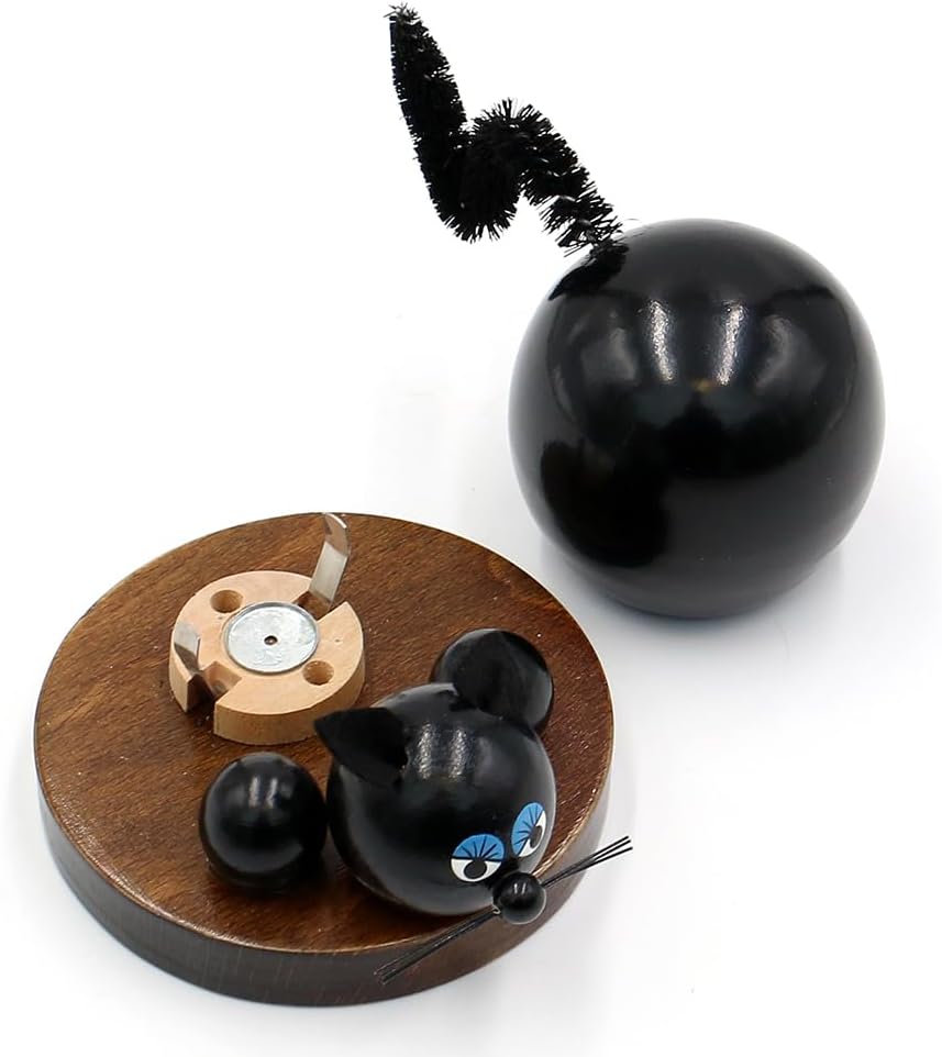 Dekohelden24 Holz-Räucherfigur Katze, in braun, ca. 11 cm, 730302, Katze