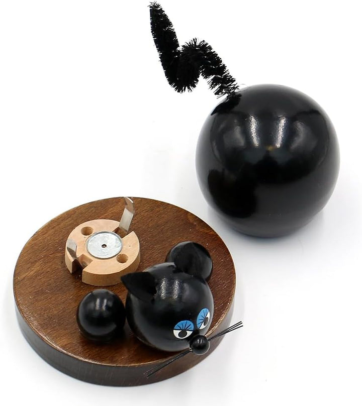 Dekohelden24 Holz-Räucherfigur Katze, in braun, ca. 11 cm, 730302, Katze