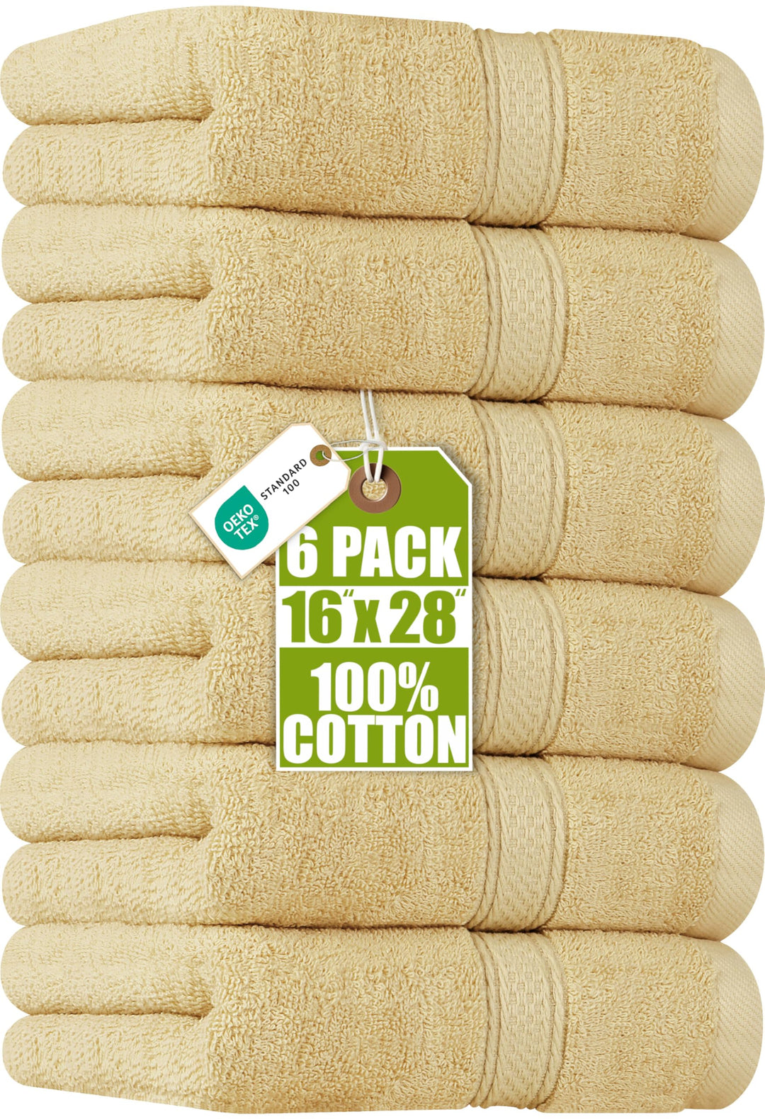 Utopia Towels Handtücher, Baumwolle, 600 g/m², 6 Stück Beige, Beige