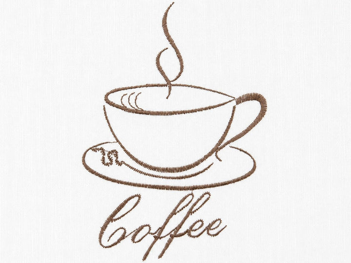 Design Mini Flächenvorhang Set Bestickt Kaffee Coffee | 4057-01 | 3 Teile | Scheibengardine Gesamtbr