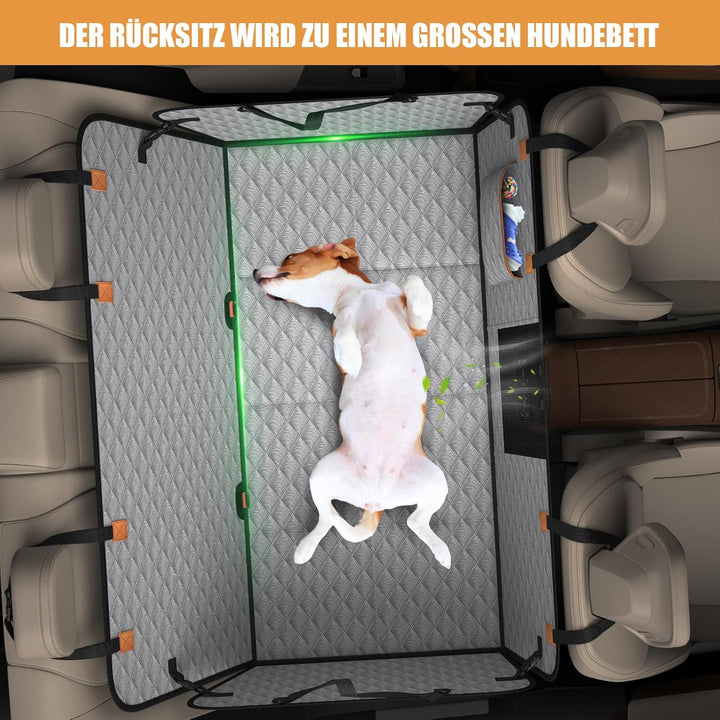 Hundedecke Auto Rückbank[127x62cm],Wasserdicht,Kratzfest mit Hartschale (300 Pfund Traglast),Rücksit