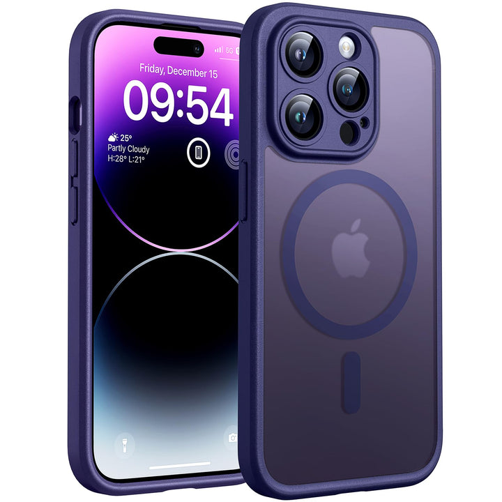 TOCOL 3 in 1 für iPhone 14 Pro Max Hülle für Magsafe, mit 2 Schutzglas, Vollständiger Kameraschutz S