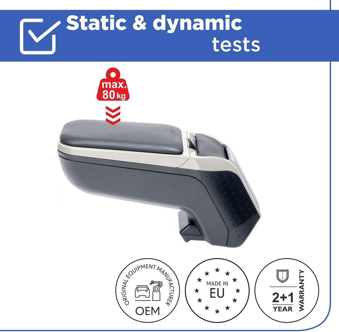 Rati Armster2 Mittelarmlehne kompatibel mit Citroen C3 AIRCROSS 2018- (Silver Edition & Pocket) SILV