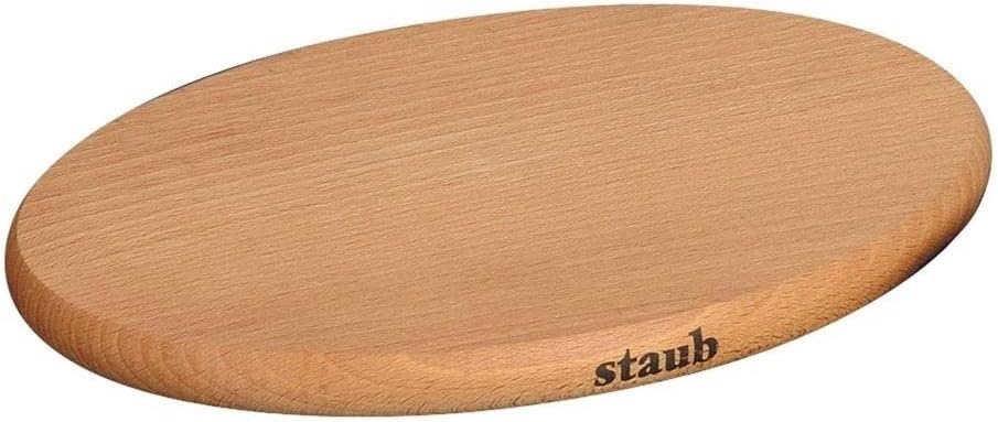STAUB Magnetischer Topfuntersetzer Holz, 29 x 20 cm, Für alle magnetischen Töpfe und Pfannen 29 cm x