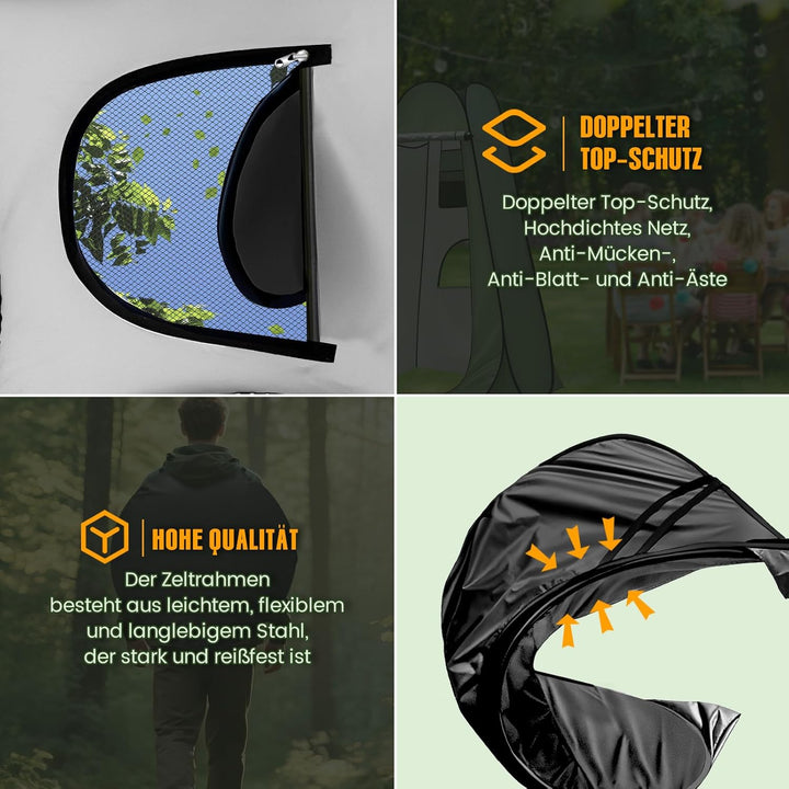 Charmofun Duschzelt Camping, Toilettenzelt Pop Up Umkleidezelt UV-Schutz, Mobile Tragbar WC Zelt mit