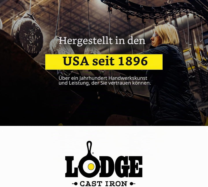 Lodge Kombi-Topf / Marmitout mit Bratpfanne als Deckel, 3.2 QUART/ 3 Liter Kombi-Kocher, Kombi-Koche