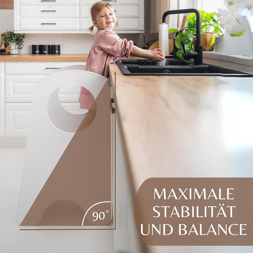 KIDIE Kinder Lernturm ab 1 Jahr, Montessori Höhenverstellbar Lernstuhl Baby, Toddler Learning Tower
