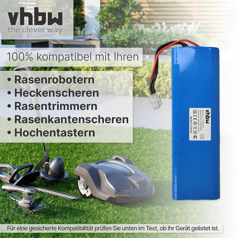 vhbw Akku kompatibel mit Husqvarna Automower 210AC, 210C, 220AC, 230ACX, 260ACX, G2 (2004-2006), SH,