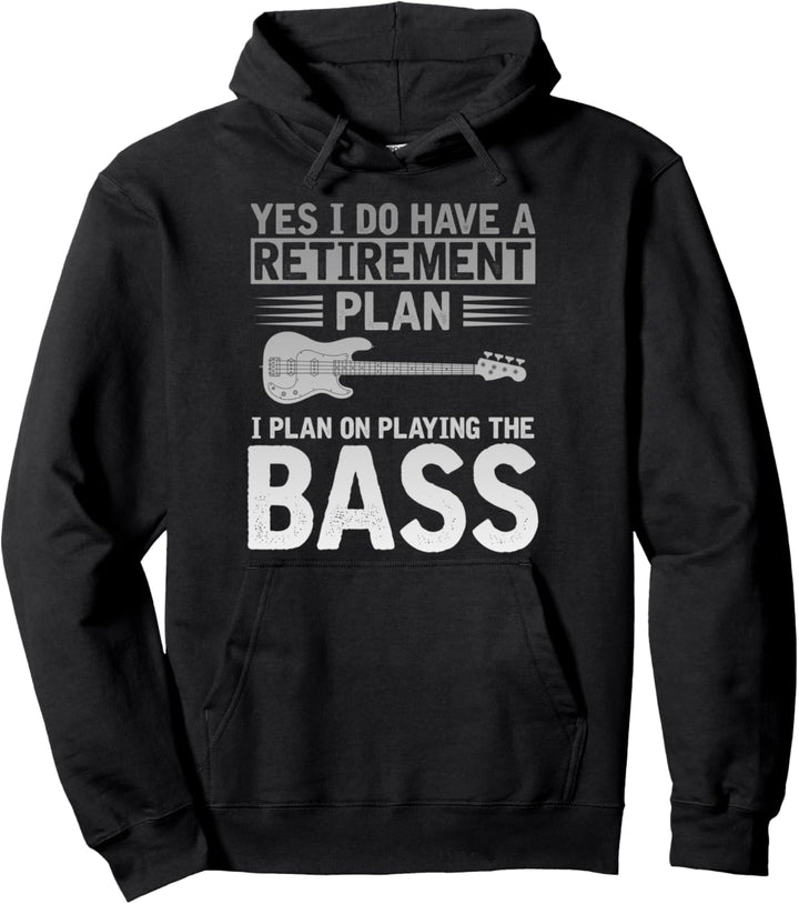 Bassist Ruhestand Musiker Rentner Lustiges Bass Gitarre Pullover Hoodie