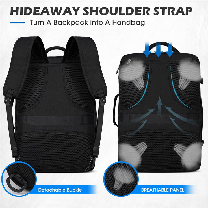 Lubardy Reiserucksack Herren Damen Handgepäck Rucksack Flugzeug Gross Laptop Rucksack 17 Zoll Wasser