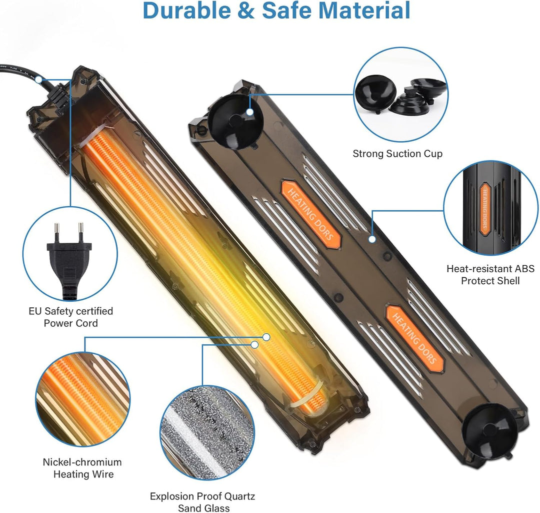 hygger Aquarium Heizung, 200W Temperatur Einstellbare Heizung für Aquarien, Aquarium Heizstab mit Ex