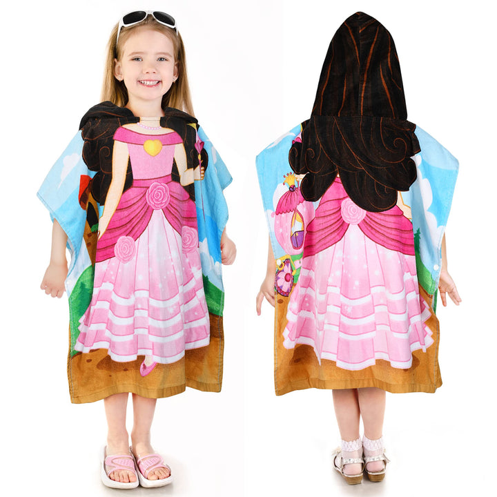 Kato Tirrinia 100% Baumwolle Badeponcho Strandtuch 90-120cm Mädchen Kinder, Absorbierender Bademante