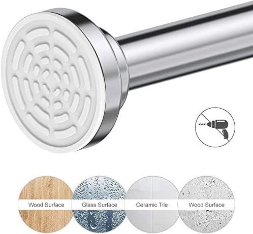 Teleskopstange Vorhangstange Duschvorhangstange ohne Bohren 115-200 CM, Edelstahl Shower Curtain Rod