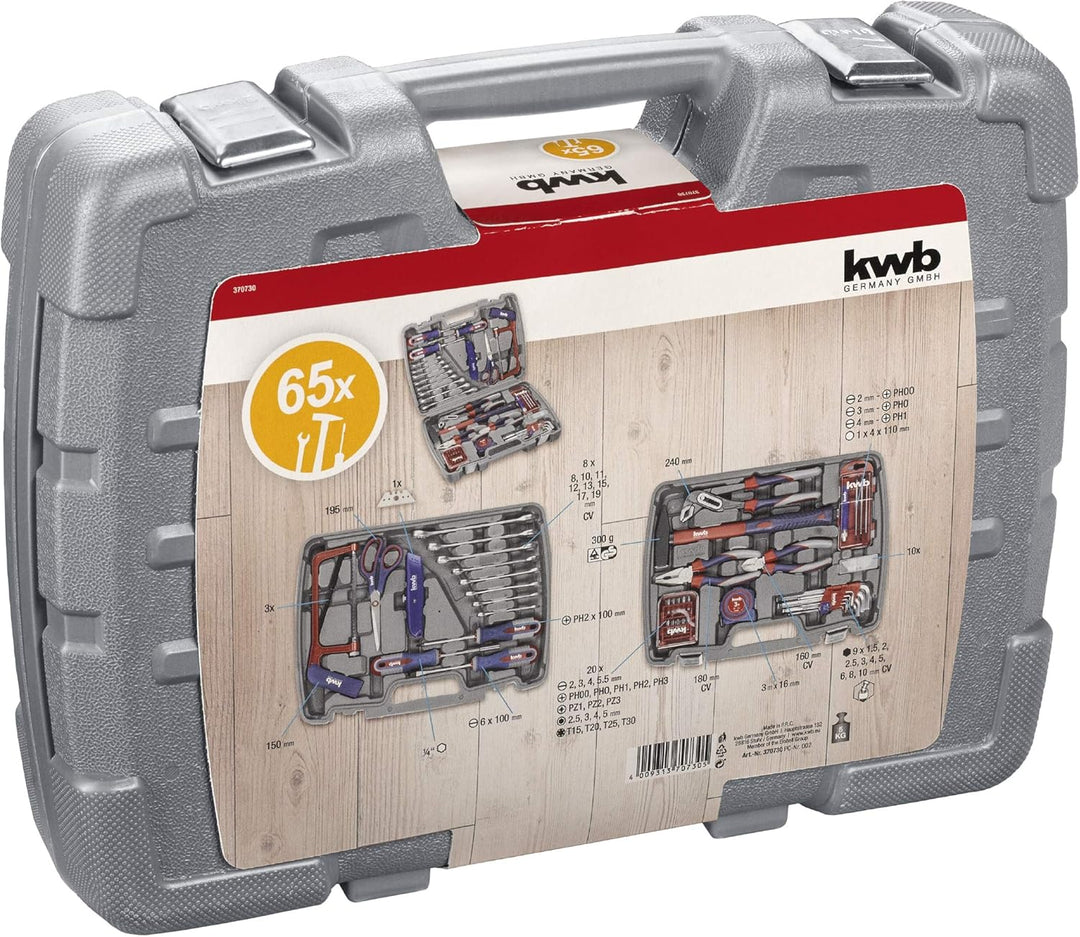 kwb Werkzeug-Koffer inkl. Werkzeug-Set, 65-teilig & H+H Werkzeug 45200 45500 VDE Standardprüfer 4520
