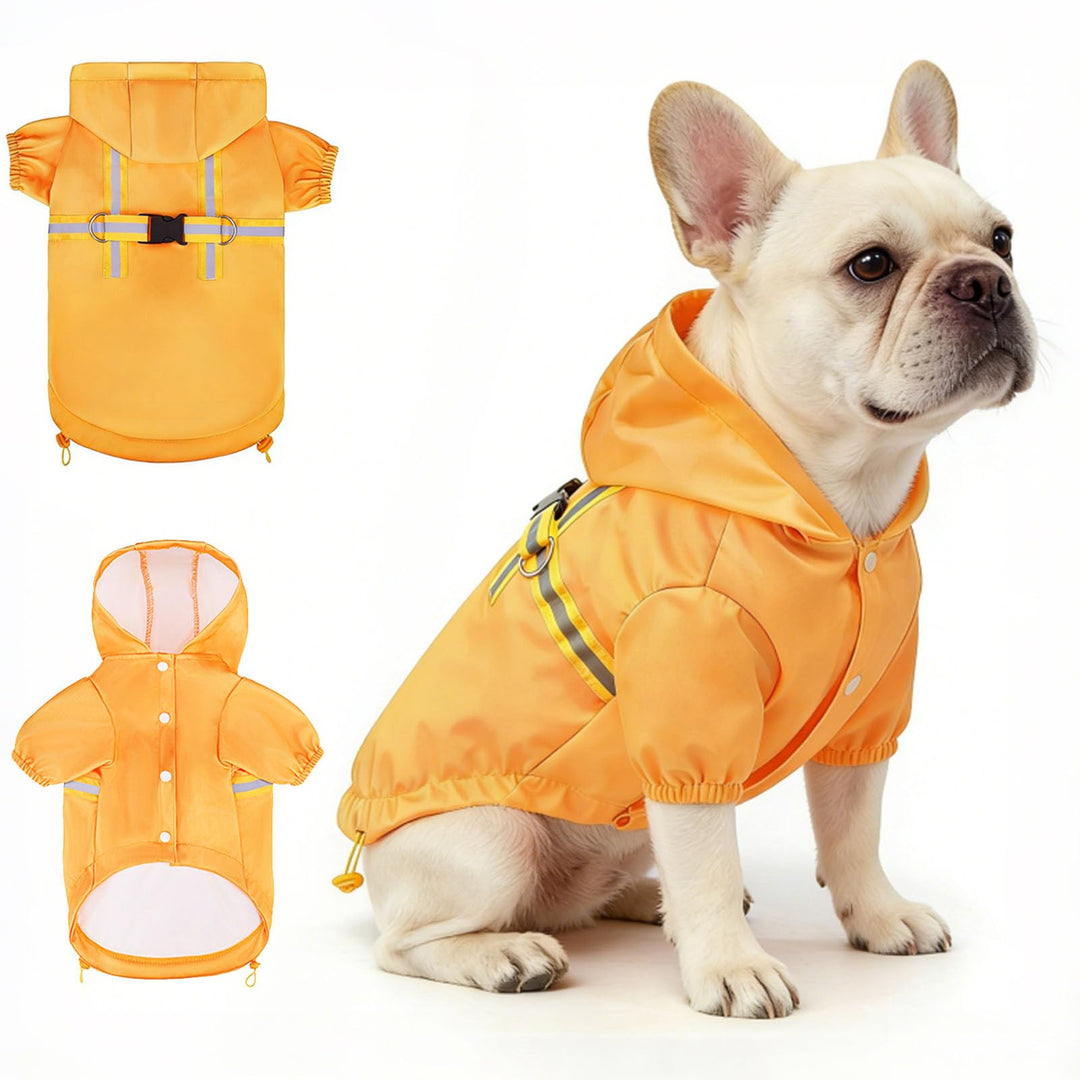 BEAUTYZOO Regenmantel mit integriertem Geschirr für kleine und mittlere Hunde – Wasserechte Hundereg