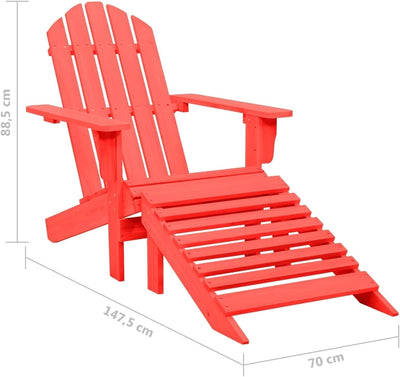 Tidyard Adirondack Gartenstuhl mit Fussstütze Liegestuhl Sonnenliege Gartenstuhl Gartensessel Deckch