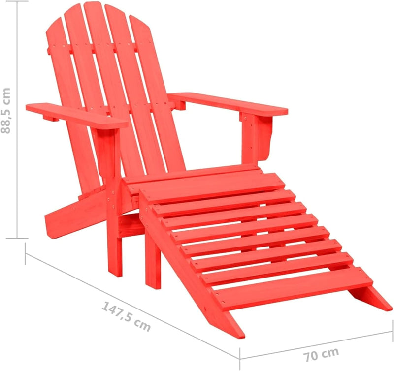 Tidyard Adirondack Gartenstuhl mit Fussstütze Liegestuhl Sonnenliege Gartenstuhl Gartensessel Deckch