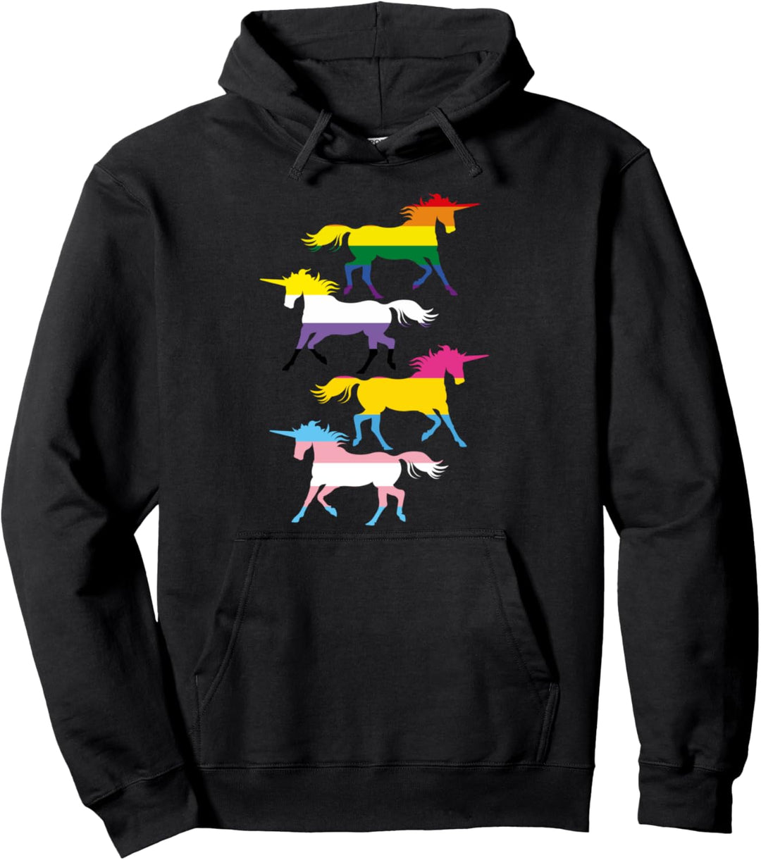 Queer Einhorn Nicht Binär Pansexuell Transsexuell LGBT Pullover Hoodie