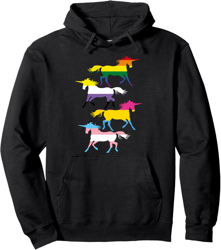 Queer Einhorn Nicht Binär Pansexuell Transsexuell LGBT Pullover Hoodie