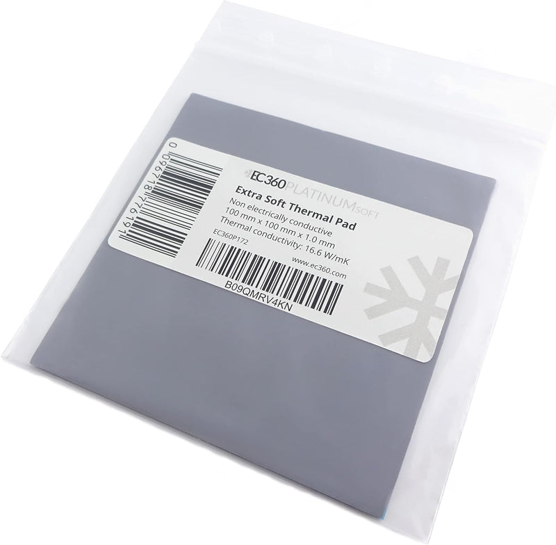 EC360® PLATINUM SOFT 16,6W/mK Wärmeleitpad (100 x 100 x 1,0 mm, Soft), 100 x 100 x 1,0 mm, Soft