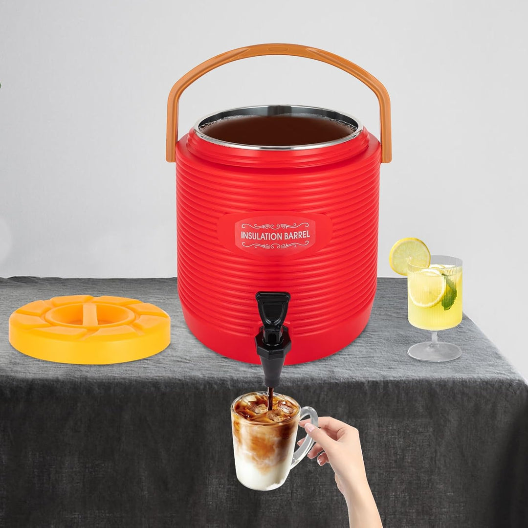 Isolierter Getränkespender 9/13/17/25L für Warm & Kalt | 24h Temperaturhaltung Edelstahl Thermo-Krug