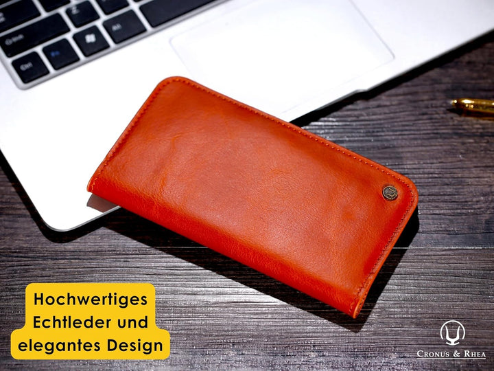 Cronus & Rhea - Smartphone Geldbörse aus Leder - Modell: Cerberus - Mit Geschenkbox - Geldbeutel Hül
