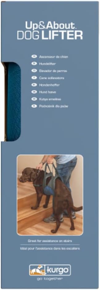 Kurgo Up and About Hebegeschirr für Hunde, ergonomisches Design, Hilft dem Hund beim Treppensteigen