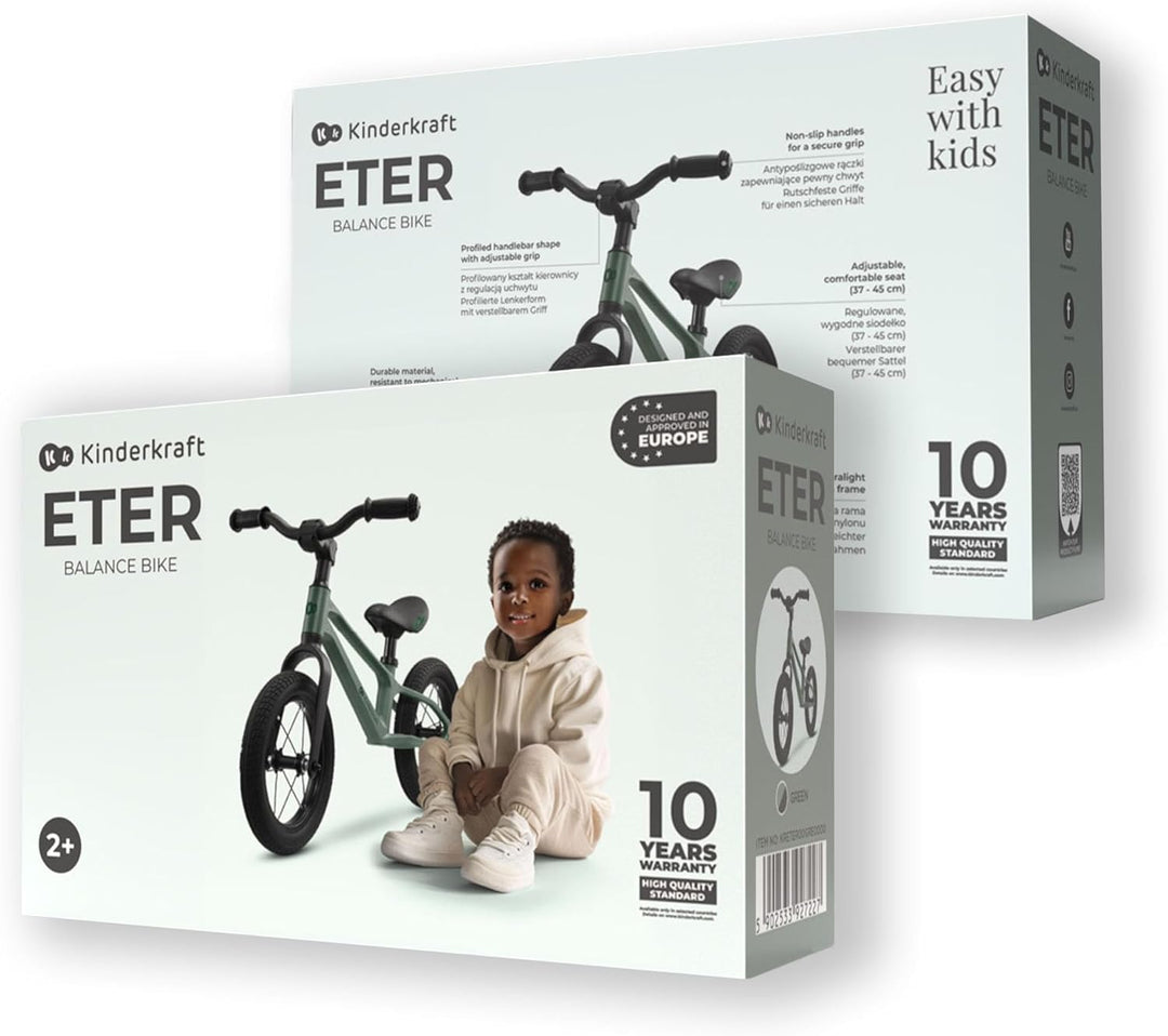 Kinderkraft ETER Laufrad bis 35 kg, Licht Lauflernrad, Kinder fahrader, 12 Zoll Räder, Nylonrahmen,