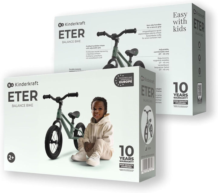 Kinderkraft ETER Laufrad bis 35 kg, Licht Lauflernrad, Kinder fahrader, 12 Zoll Räder, Nylonrahmen,