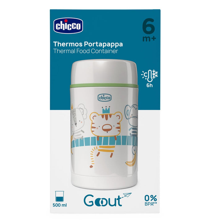 Chicco Thermobehälter für Lebensmittel, Thermo-Babynahrungsgeschirr, hält die Temperatur bis zu 6 St